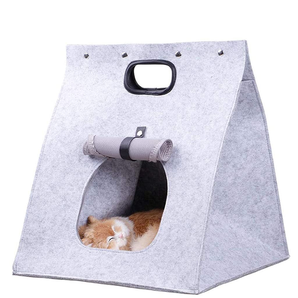 Pet Nest Four Seasons Portable Pet Nest Dual-use Variant Felt air Conditioning Nest Padded Warm Pet Supplies(E)