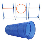 Dog Agility Training Equipment, Collapsible Tunnel Jump Ring Poles, Dog Obstacle Training Kit for Yard Outdoor, Professional Pet Exercise Starter Kit with Storage Bags and Accessor