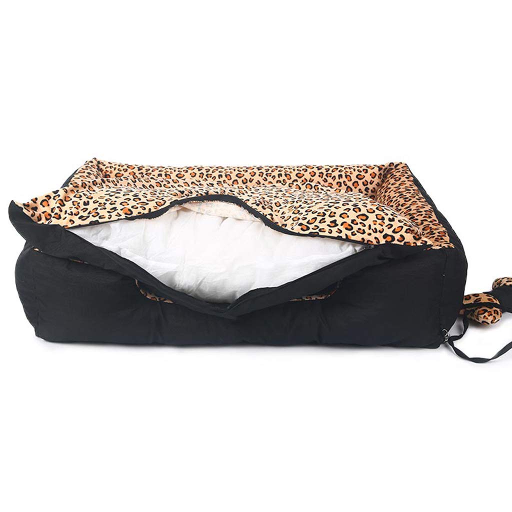 YYDS Pet Nest Leopard Autumn and Winter Warm Pet Nest Washable Pet Supplies Pet Beds (Size : XL-150 * 115 * 27CM)