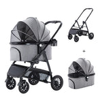 Foldable Dog Stroller 4 Wheels Pet Stroller for Small Medium Dogs Cats Puppy Buggy with Detachable Stand Pet Supplies Up to 25kg Pink