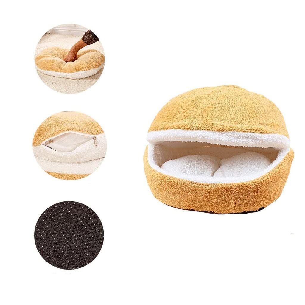 Pet Nest Short Plush Outside Winter Warm Washable Closed Sleeping Bag Mat House Pet Supplies(D)