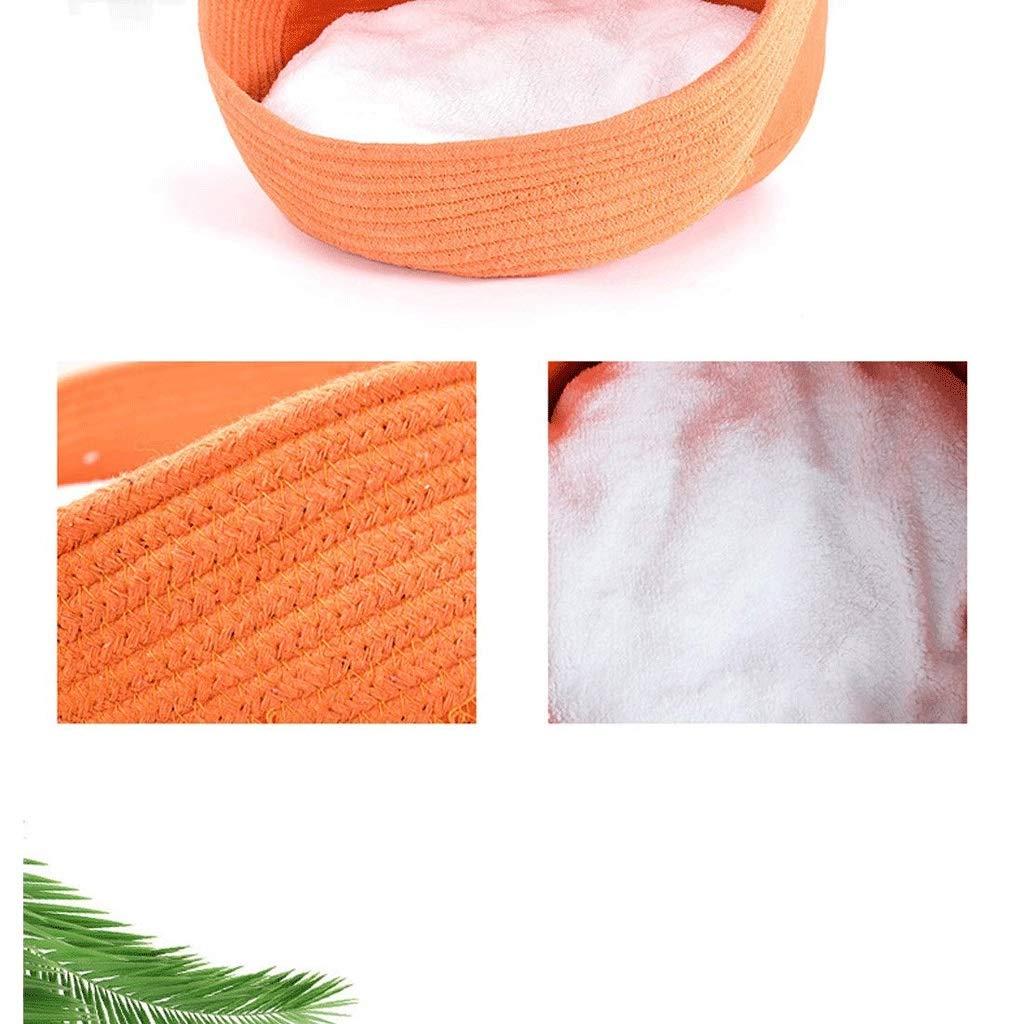 Pet Bed- Pet Supplies Cotton Rope Pet Weaving Nest Autumn and Winter Warm Pet Bed Pet Nest(Gray)