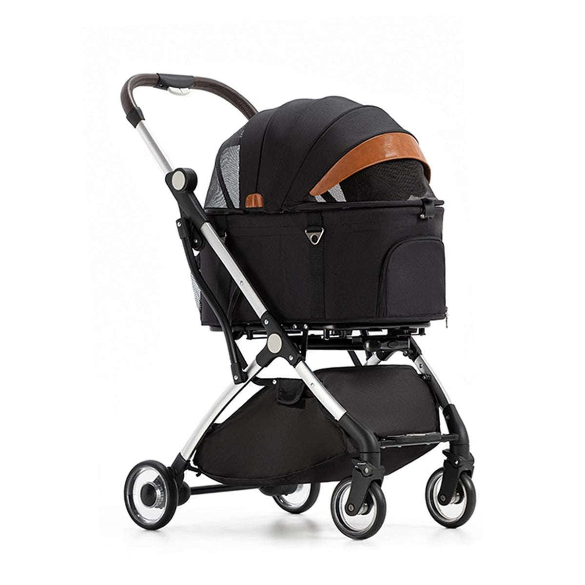 Premium Pet Stroller for Cats Dogs, Pet Strollers for Small Medium Dogs Separable Dog Pram Stroller Buggy Pushchairs Lightweight Folding Pet Stroller 4 Wheel Travel Supplies (Color : Grey)