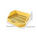 Dog Toilet with Metal Wire Grate High-Sided Dog Toilet Tray with Metal Grate Easy to Hygienic Pet Supply for Apartment, Home, Yellow