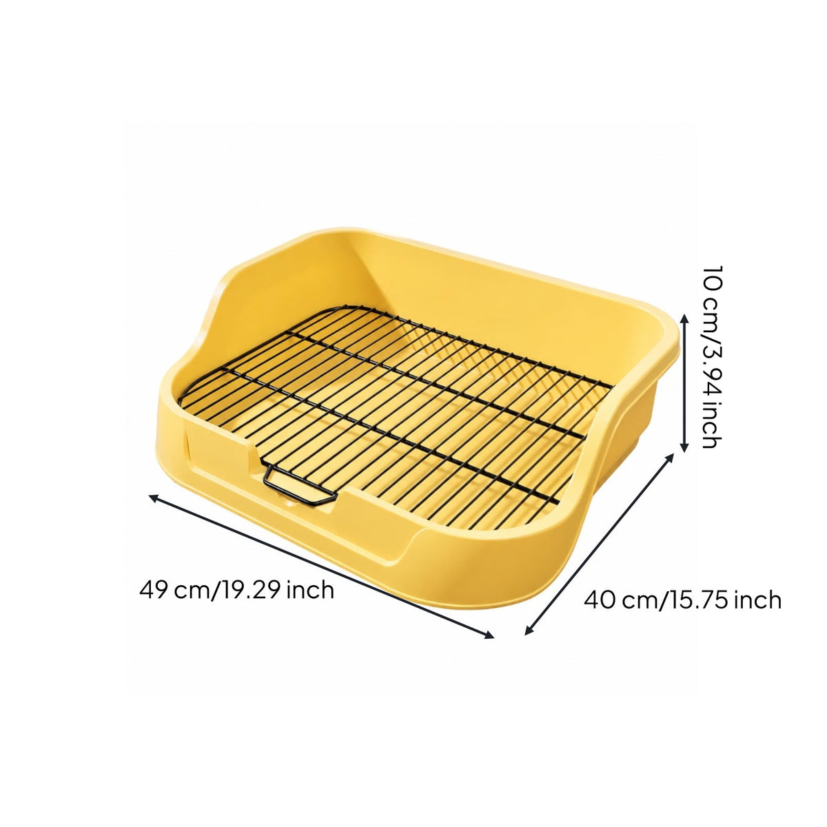 Gralara Dog Toilet with Metal Wire Grate Indoor Dog Toilet Tray with Metal Grate Low-Maintenance Pet Supply for Apartment, Yellow