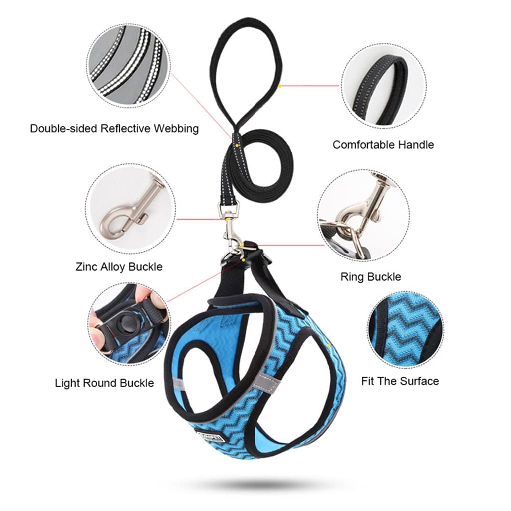 Dog Sling and Leash Set Super Small no Tension Reflective Breathable Puppy Sling Pet Supplies (B XX)