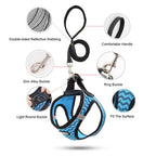 Dog Sling and Leash Set Super Small no Tension Reflective Breathable Puppy Sling Pet Supplies (D L)