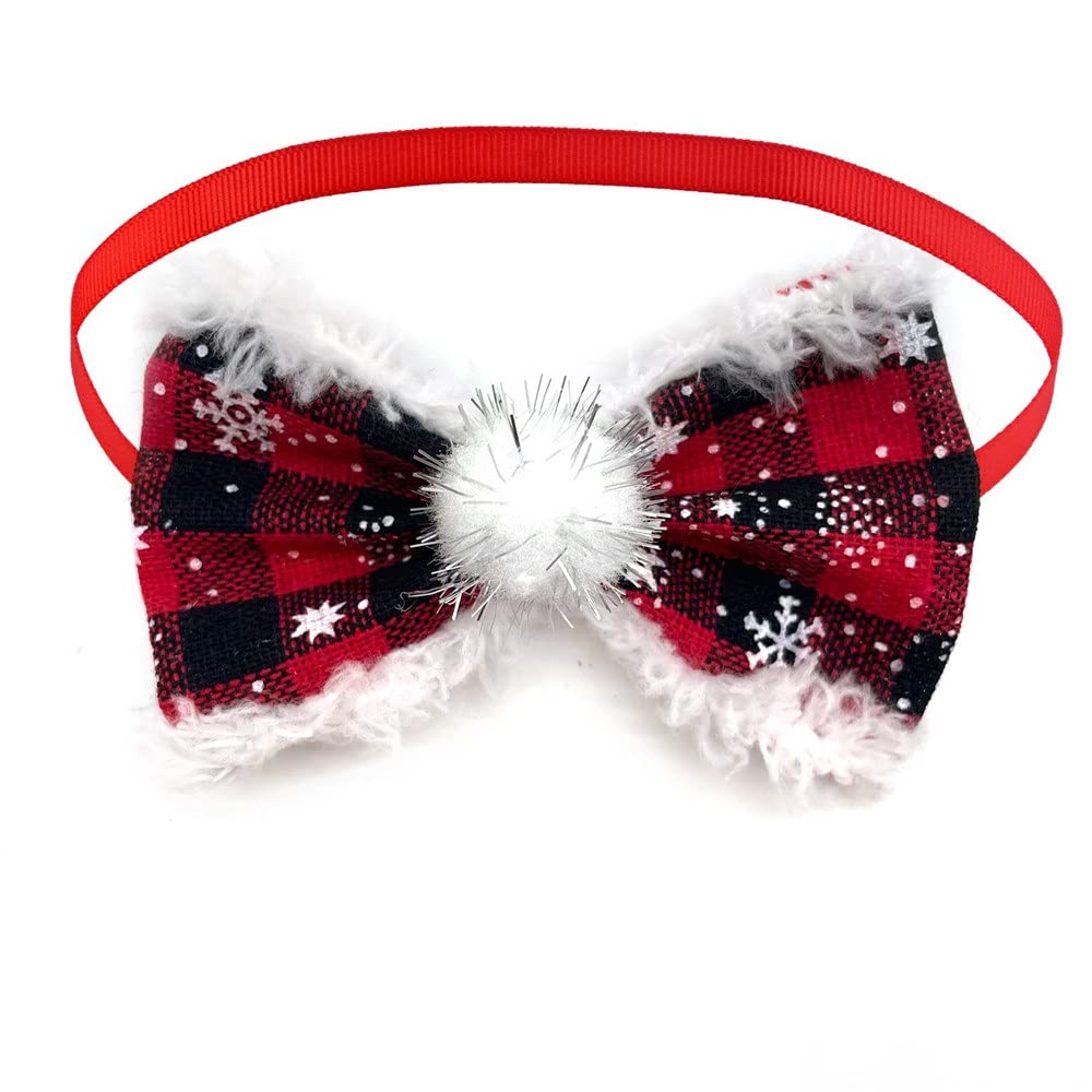 50pcs Christmas Dog Bowties Snowman Pet Supplies Collar Bow Neckties Small Dogs Ties Grooming Accessories