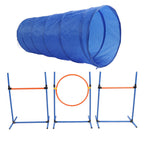 Dog Agility Training Equipment, Collapsible Tunnel Jump Ring Poles, Dog Obstacle Training Kit for Yard Outdoor, Professional Pet Exercise Starter Kit with Storage Bags and Accessor
