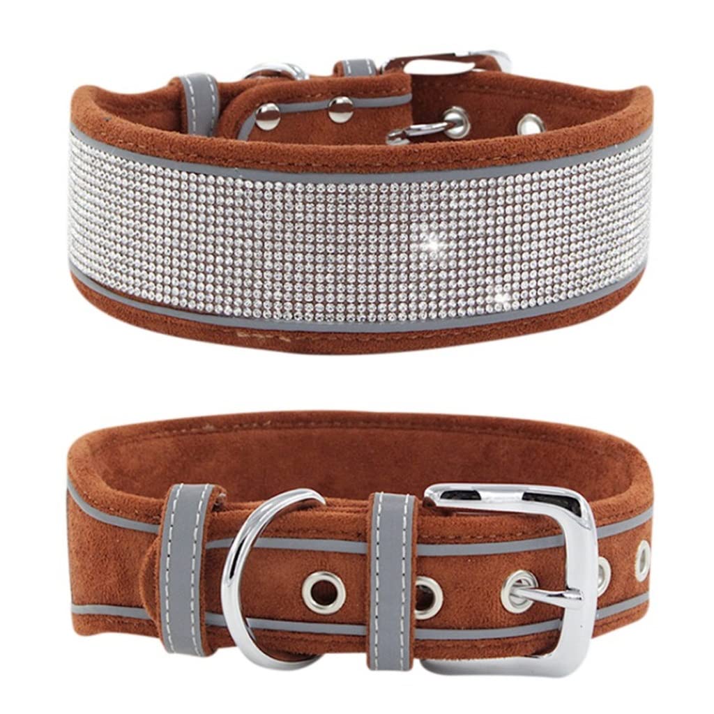 Pet Reflective Dog Collar Rhinestone Luxury Medium Large Accessories for Puppy Supplies