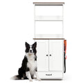 Pet Feeding Station with Pull Out Bowls, Adjustable Shelves, Enclosed Cabinet, Side Hooks, Anti Tip Kit, Raised Feeder Furniture for Dogs Cats, Organizer Storage Rack, Water Food Supply Stand