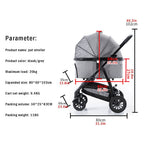 Foldable Dog Stroller 4 Wheels Pet Stroller for Small Medium Dogs Cats Puppy Buggy with Detachable Stand Pet Supplies Up to 25kg Pink