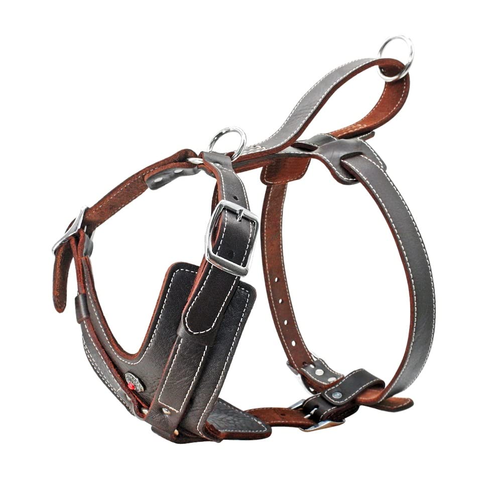 Large Dogs Leather Harness Adjustable Dog Vest Harnesses Quick Control with Handle Pet Supplies for Labrador
