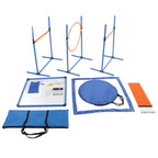 Dog Agility Training Equipment, Collapsible Tunnel Jump Ring Poles, Dog Obstacle Training Kit for Yard Outdoor, Professional Pet Exercise Starter Kit with Storage Bags and Accessor