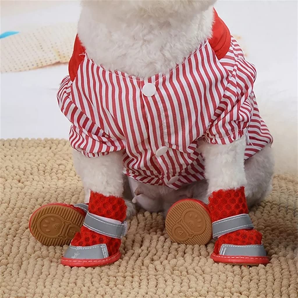4 Piece Dog Shoe Covers for Small and Medium Pet Supplies Sandals Wear Resistant Pets(E,Size 1)