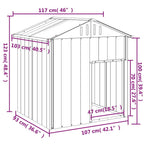Dog House with Roof, Pet Shelter Houses Puppy of Supply Shed, Light Grey 46.1"x40.6"x48.4" Galvanised Steel,-466