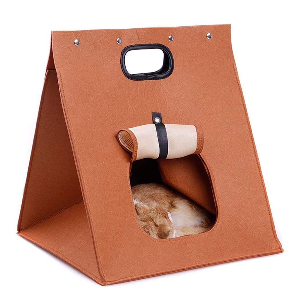Pet Nest Four Seasons Portable Pet Nest Dual-use Variant Felt air Conditioning Nest Padded Warm Pet Supplies(E)