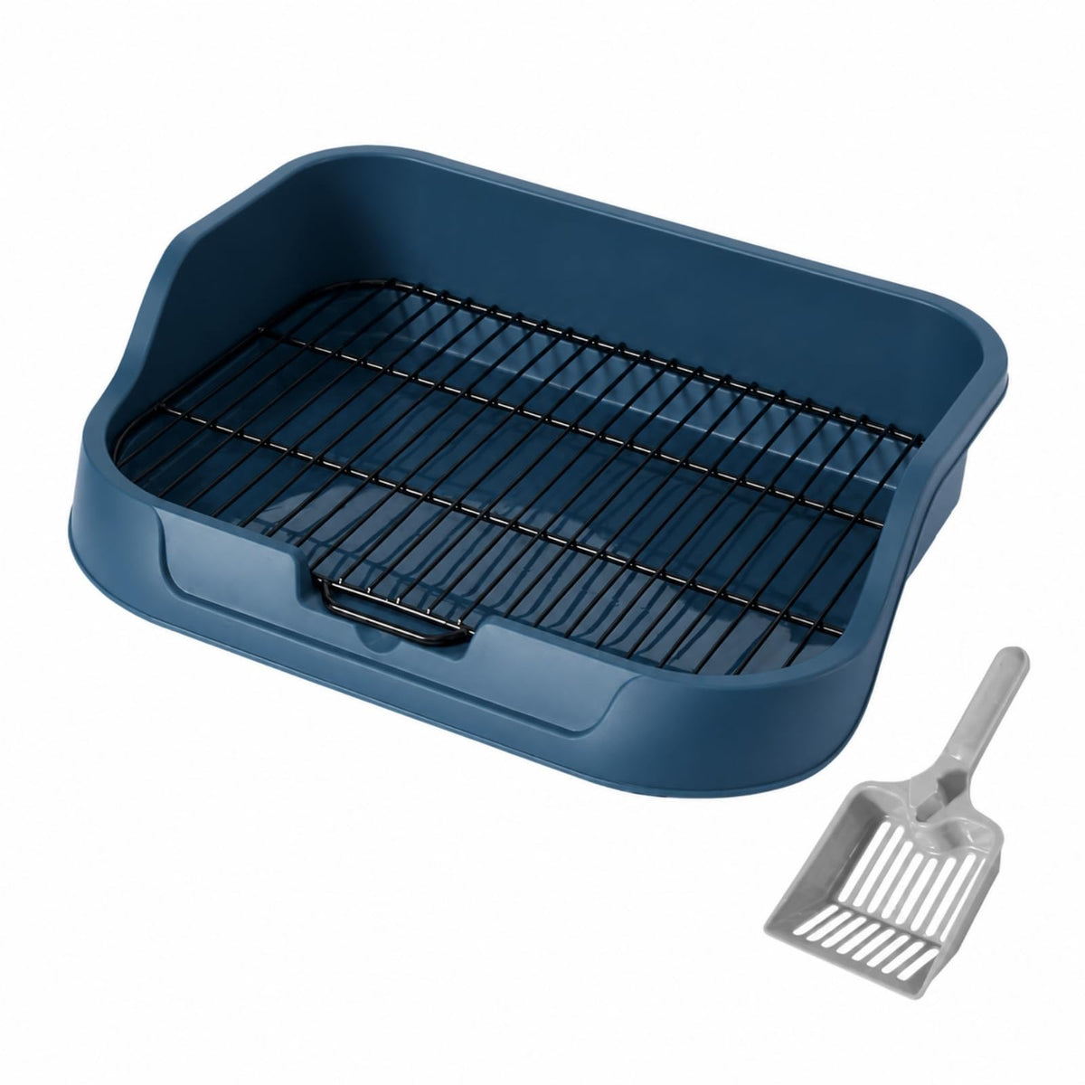 Dog Toilet with Metal Wire Grate Hygienic Dog Toilet Tray with Metal Grate Sturdy Pet Supply for Apartment, Home, Gray