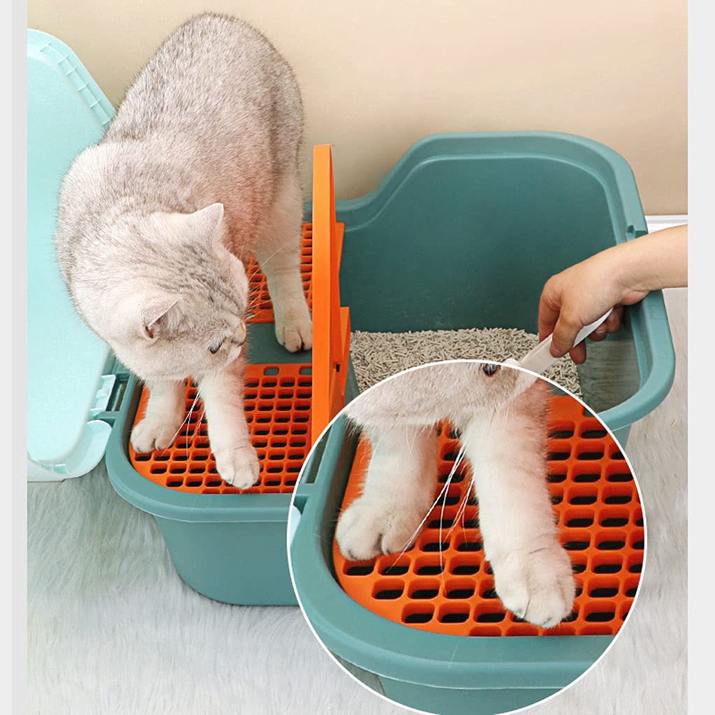 Pet Toilet Corridor-Style Litter Box Fully Enclosed Large Deodorant and Sand-Proof Long Aisle Cat Toilet Kitty Supplies Dog Pee Pads (C)