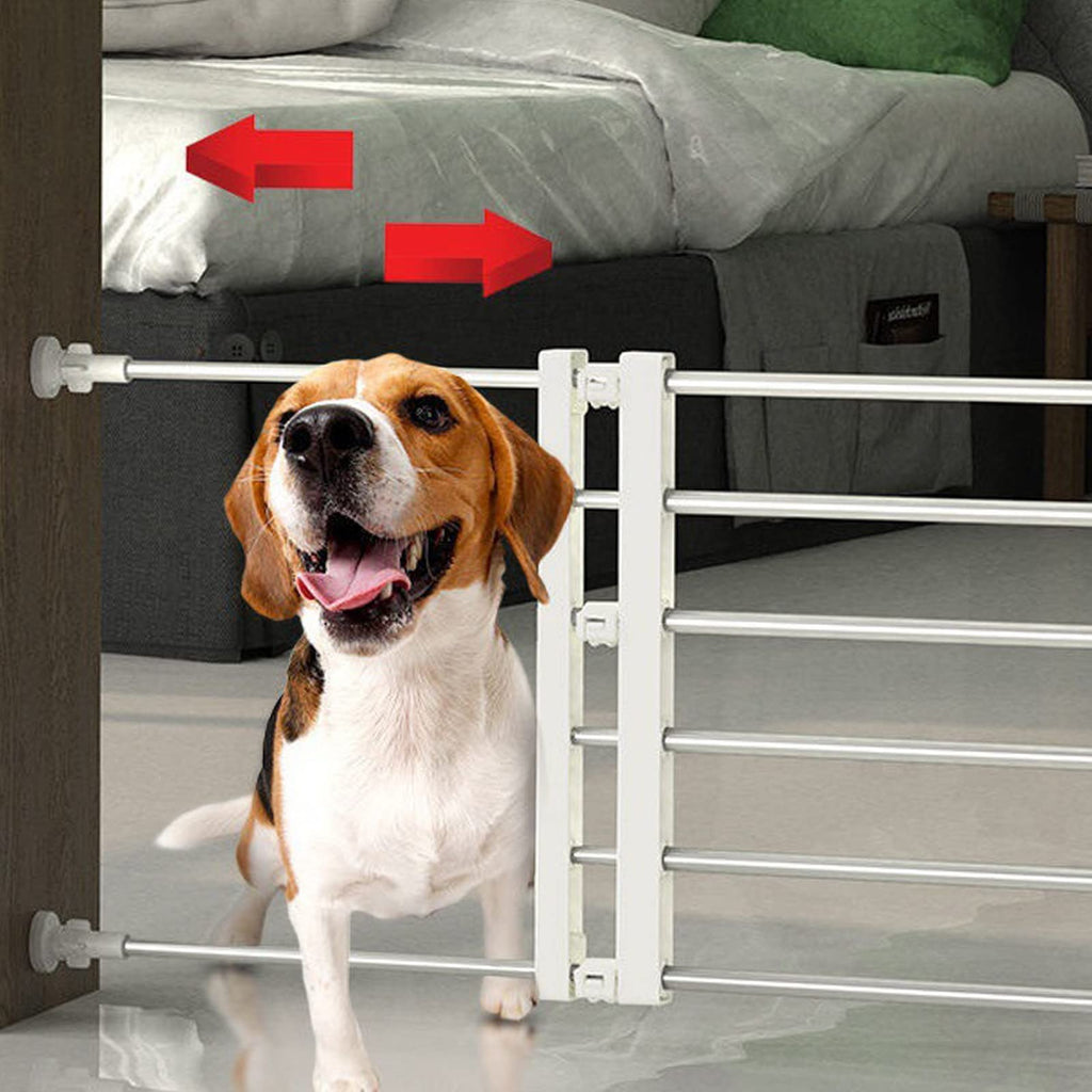 Pet Dog Gate for Indoor and Outdoor Retractable Isolation Door NO Drilling Adjust Size Supplies