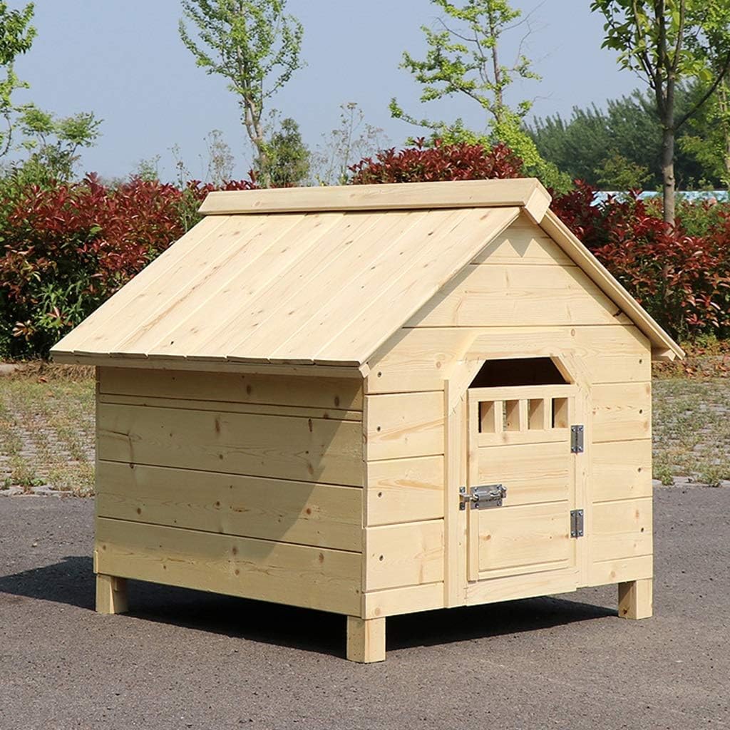 Wooden House Outdoor Cartoon Pet Cage Indoor Pet Supplies Small and Medium-Sized Storage Box Pet House,One Color-Small