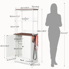 Pet Feeding Station with Pull Out Bowls, Adjustable Shelves, Enclosed Cabinet, Side Hooks, Anti Tip Kit, Raised Feeder Furniture for Dogs Cats, Organizer Storage Rack, Water Food Supply Stand