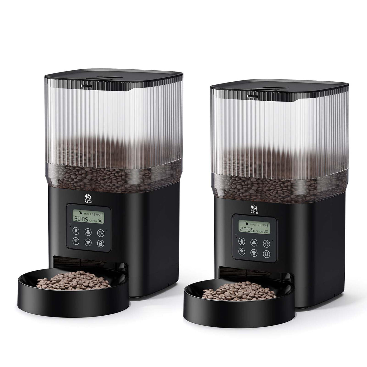 Automatic Cat Food Dispenser,2 Packs 5L Automatic Dog Feeder Programmable Control 1-6 Meals Per Day,Automatic Pet Feeder for Cats and Dogs,10s Voice Recorder & Dual Power Supply