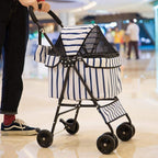 Dog Pram Folding Pet Trolley Hyena Cat Dog and Cat Travel Supplies Travel (White 64 * 50 * 22cm)