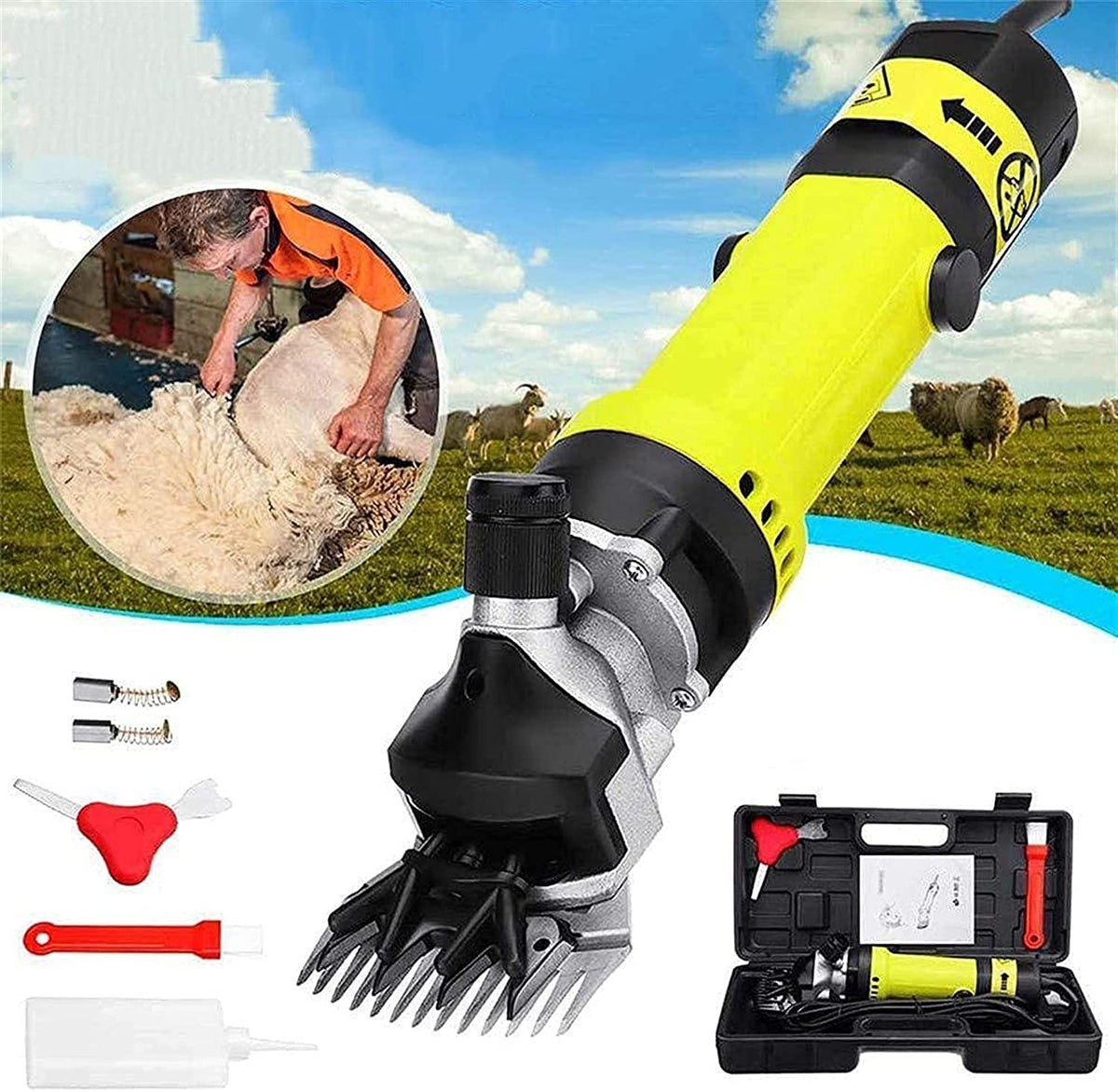 Pet farm supplies,850W Powerful Electric Sheep Shearing Clippers Shears Animal Wool Sheep Cut Goat Alpaca Pet Trimmer Farm Machine, for Sheep Alpacas Llamas and Large Thick Coat Animals Portable