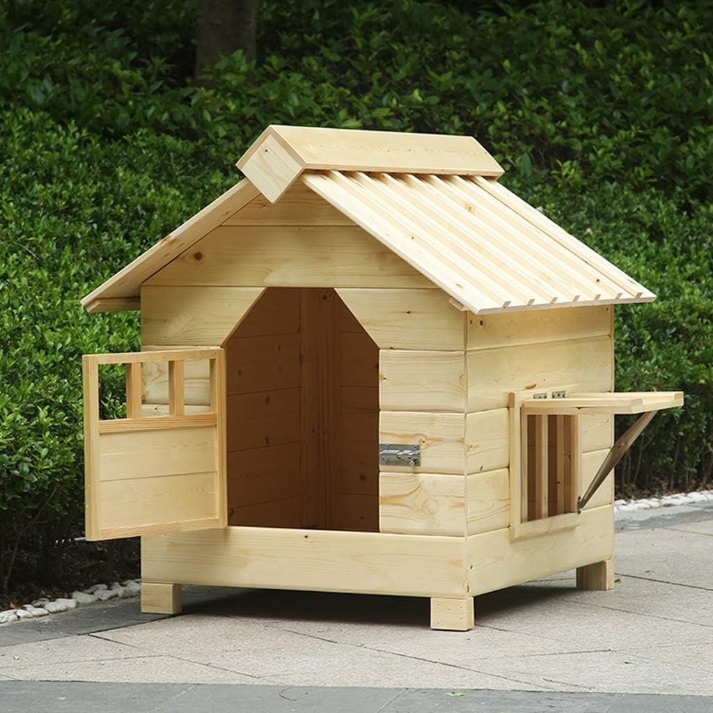 Wooden House Outdoor Cartoon Pet Cage Indoor Pet Supplies Small and Medium-Sized Storage Box Pet House,One Color-Small