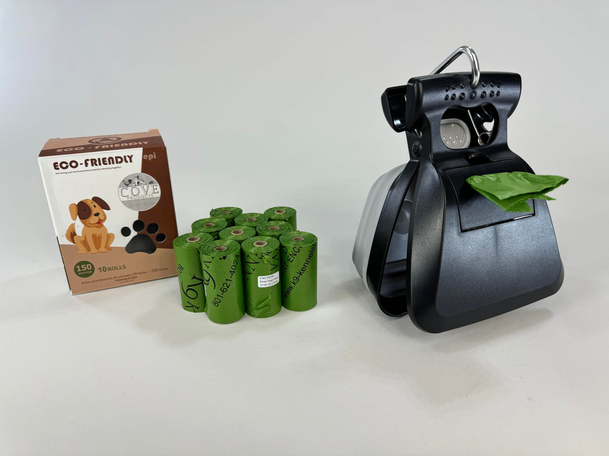 Ultimat Pet Genie Waste Management Kit - Tall & Portable Scoops, 1 Year Supply of Pet Genie Refills, Bag Dispenser, Powerful Cordless Pressure Washer, 10 Eco Waste Bags for Pet Waste. All-in-One.