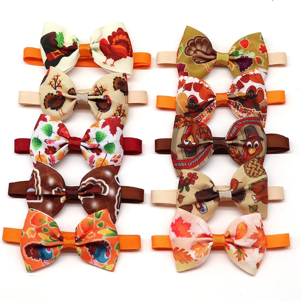 50 Fall Pet Supplies Dog Bandana Thanksgiving Bows Small Bowtie Neckties Collar Accessoreis Hair
