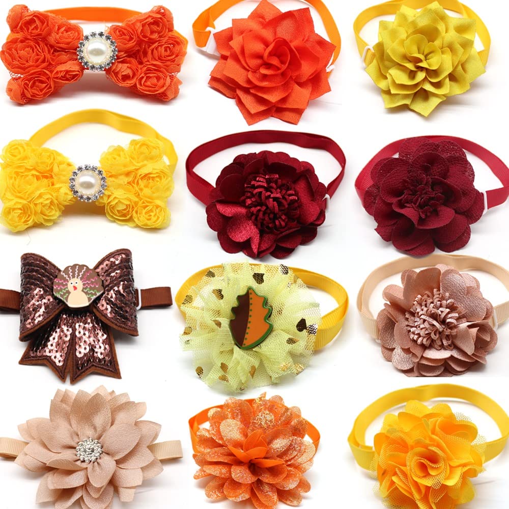50 Fall Pet Supplies Dog Bandana Thanksgiving Bows Small Bowtie Neckties Collar Accessoreis Hair