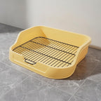 Dog Toilet with Metal Wire Grate Hygienic Dog Toilet Tray with Metal Grate Sturdy Pet Supply for Apartment, Home, Gray