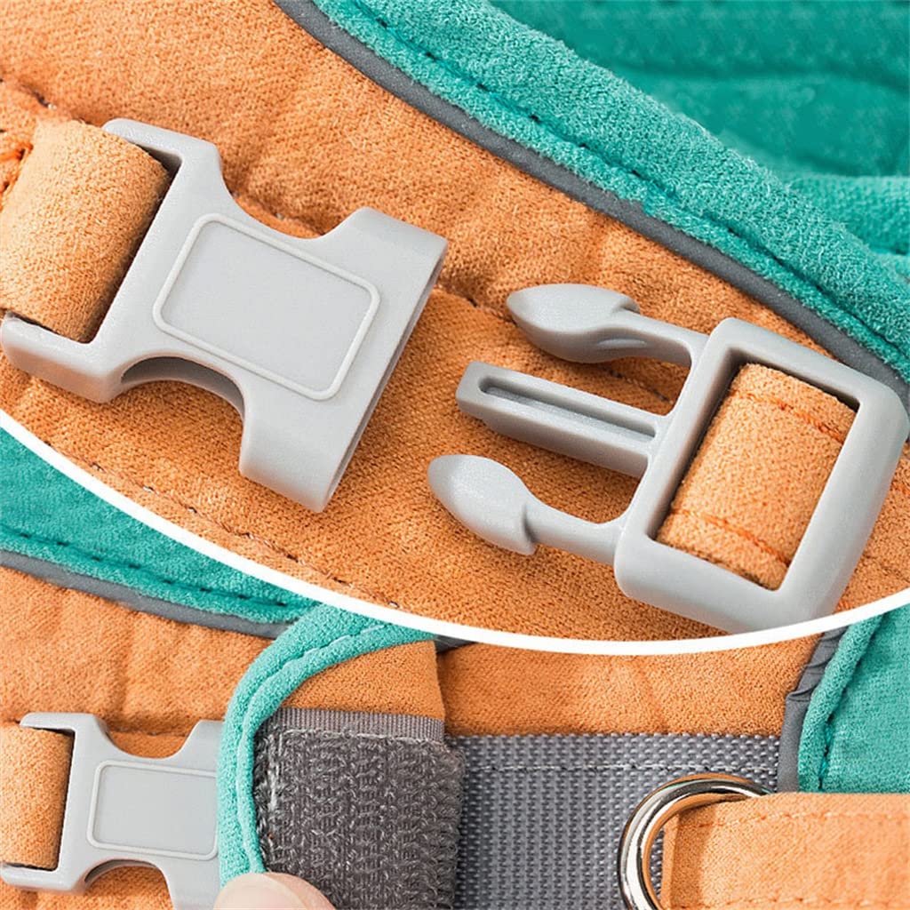 Suede Fabric Vest Straps and Padded Leash Set Dog Vest Pet Supplies Outdoor Running Dog Pet Accessories (C L)