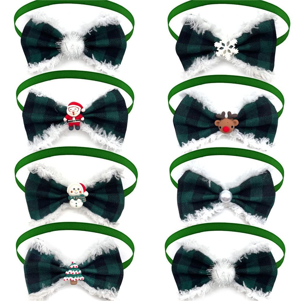 50pcs Christmas Dog Bowties Snowman Pet Supplies Collar Bow Neckties Small Dogs Ties Grooming Accessories
