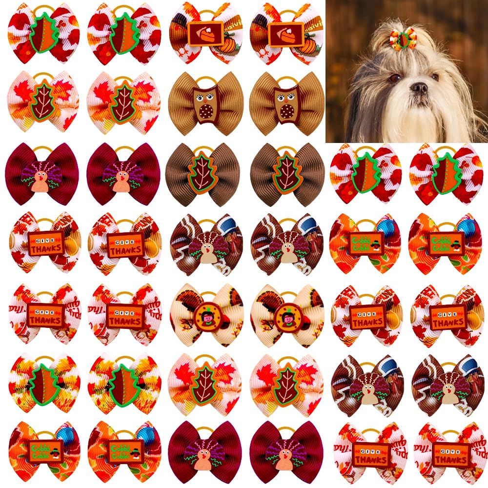 50 Fall Pet Supplies Dog Bandana Thanksgiving Bows Small Bowtie Neckties Collar Accessoreis Hair