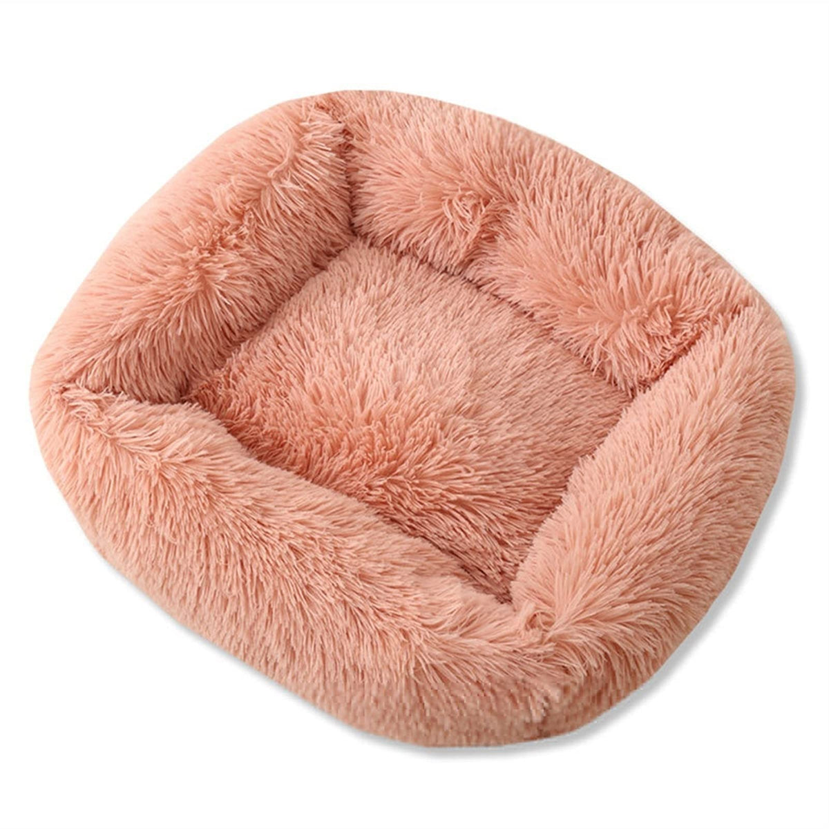 Pet Bed Kennel Dog Square Winter Warm Sleeping Bag Long Plush Puppy Cushion Mat Portable Supplies 46/50/60cm (Color : R, Size : 55x45x20cm) (R 80x70x18cm)