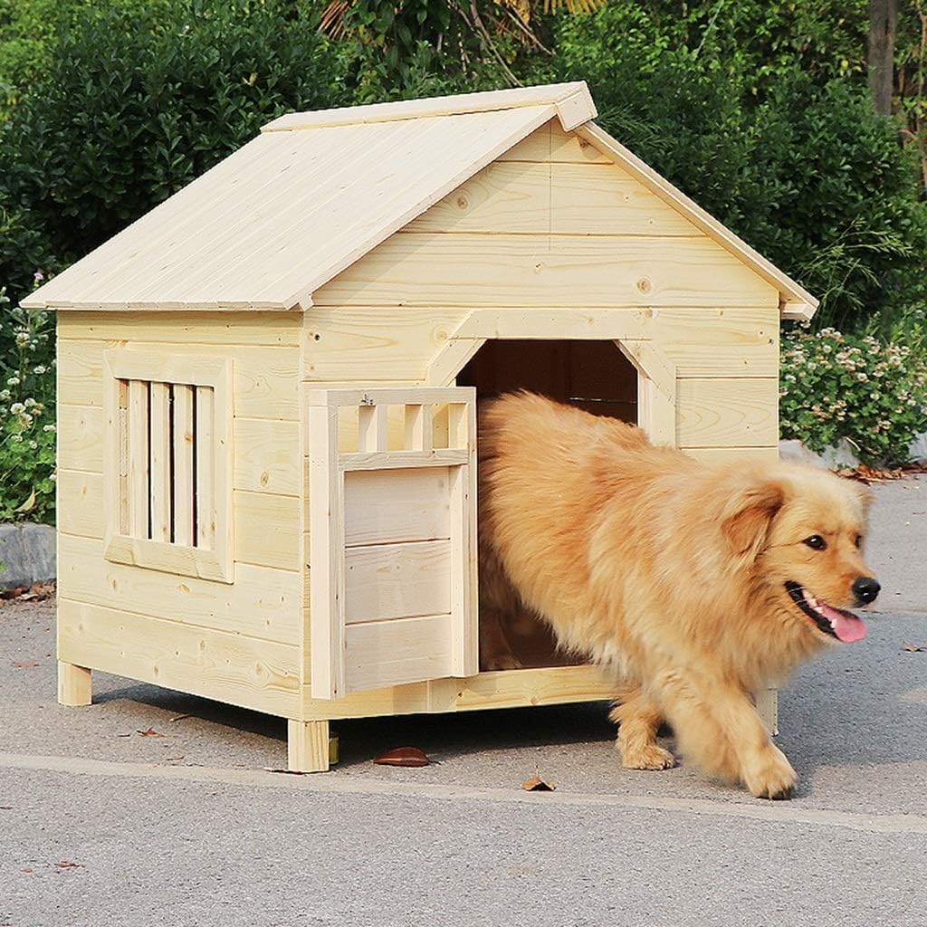 Wooden House Outdoor Cartoon Pet Cage Indoor Pet Supplies Small and Medium-Sized Storage Box Pet House,One Color-Small