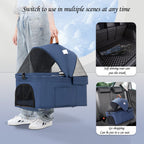 3 Wheel Pet Stroller Foldable for Small Medium Dogs and Cats, Pet Supplies Travel Beach Pet Buggy Dog Bicycle Trailer with Large Storage Basket, Capacity 25Kg (Color : Gray)