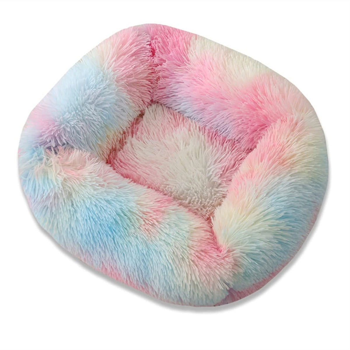 Pet Bed Kennel Dog Square Winter Warm Sleeping Bag Long Plush Puppy Cushion Mat Portable Supplies 46/50/60cm (Color : R, Size : 55x45x20cm) (E 55x45x20cm)