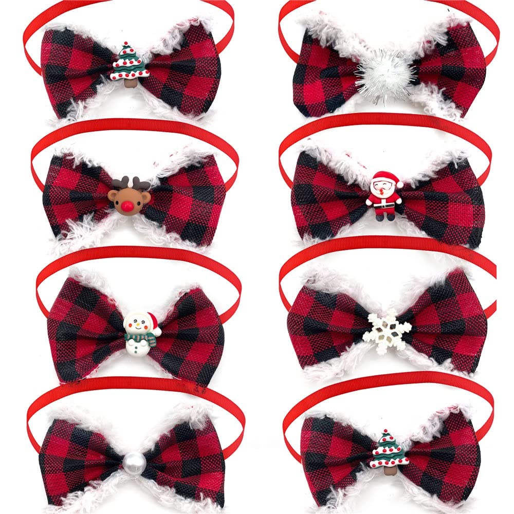 50pcs Christmas Dog Bowties Snowman Pet Supplies Collar Bow Neckties Small Dogs Ties Grooming Accessories