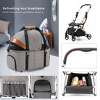 Premium Pet Stroller for Cats Dogs, Pet Strollers for Small Medium Dogs Separable Dog Pram Stroller Buggy Pushchairs Lightweight Folding Pet Stroller 4 Wheel Travel Supplies (Color : Grey)