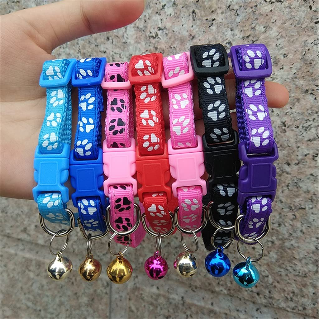 Easy Wear Cats Dog Pet Collar with Bell Adjustable Buckle Dog Collar Cats Puppy Pet Supplies Accessories Small Dog Chihuahua Name (Green)