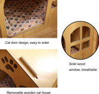 Pet House Outdoor Wooden Pet House Outdoor Pet Kennel House Type Cottage Four Seasons Pet Kennel Pet Supplies(Without Door)