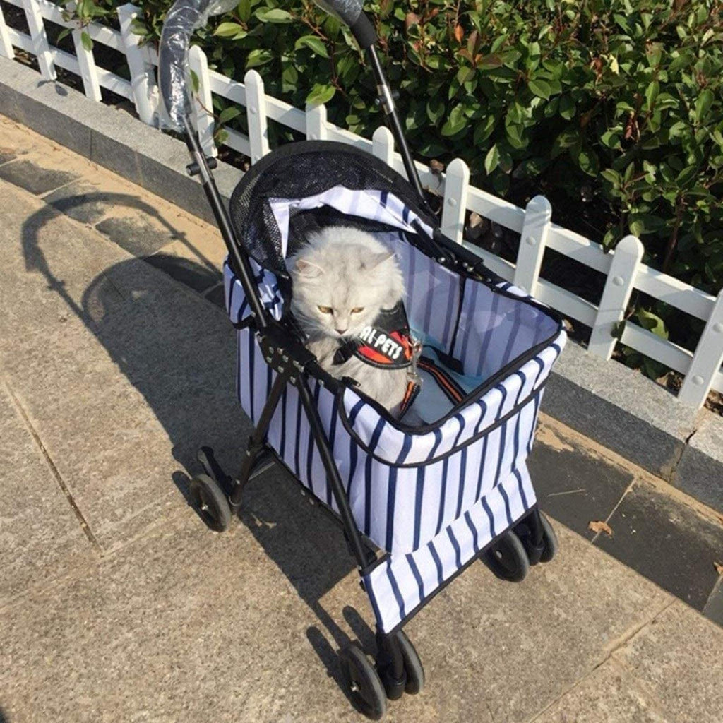 Dog Pram Folding Pet Trolley Hyena Cat Dog and Cat Travel Supplies Travel (White 64 * 50 * 22cm)