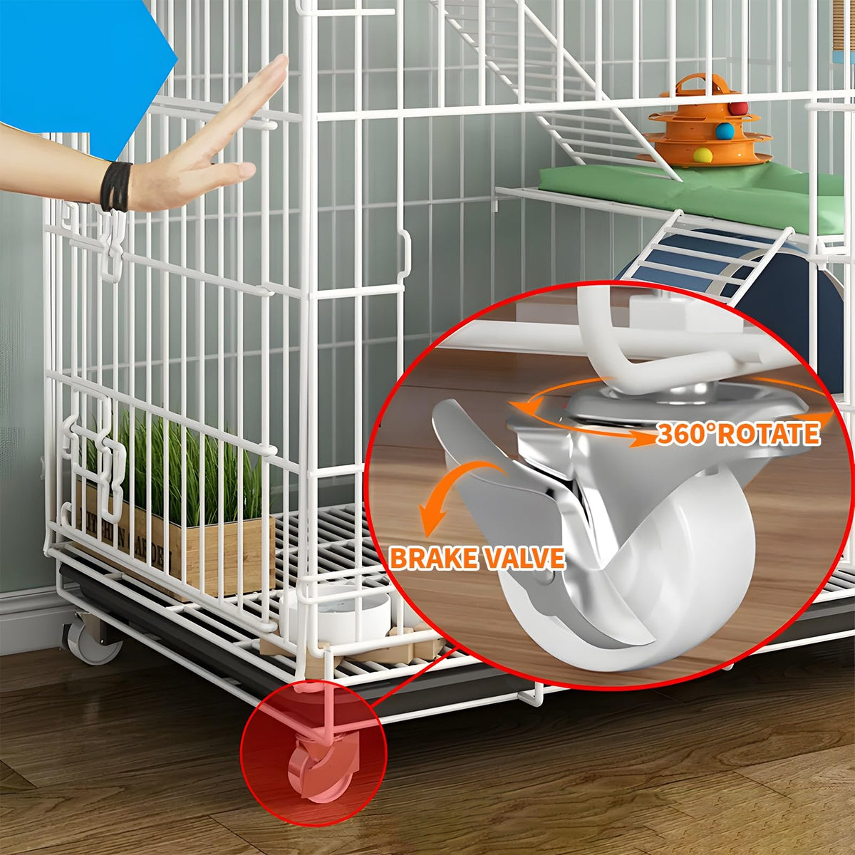 Indoor Large Pet Crate Detachable Extra Large Cat Cages, Cat House in Pet Supplies with Cat Litter Tray, Pet Playpen, Folding Extra Large Free Space, Easy to Install (Size : 83X59X132cm-white)