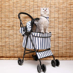 Dog Pram Folding Pet Trolley Hyena Cat Dog and Cat Travel Supplies Travel (White 64 * 50 * 22cm)